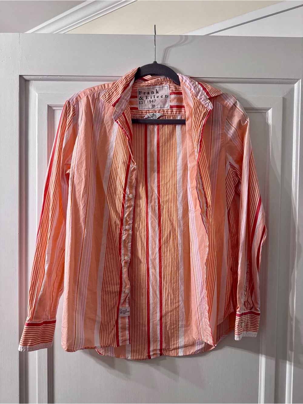 Frank and Eileen Relaxed Pink Multi-Stripe Button-Down Shirt - Picture 2 of 5